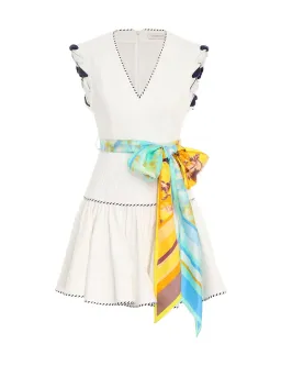 Zimmermann High Tide Flip Mini Dress in Ivory Size 2 / Au 12 for rent on The Volte - image 3