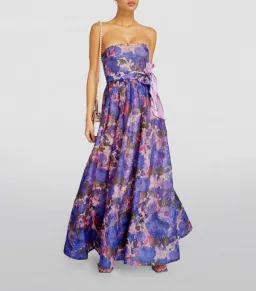 Zimmermann High Tide Strapless Dress Purple Ikat Size 0/Au 8 for rent on The Volte - image 2