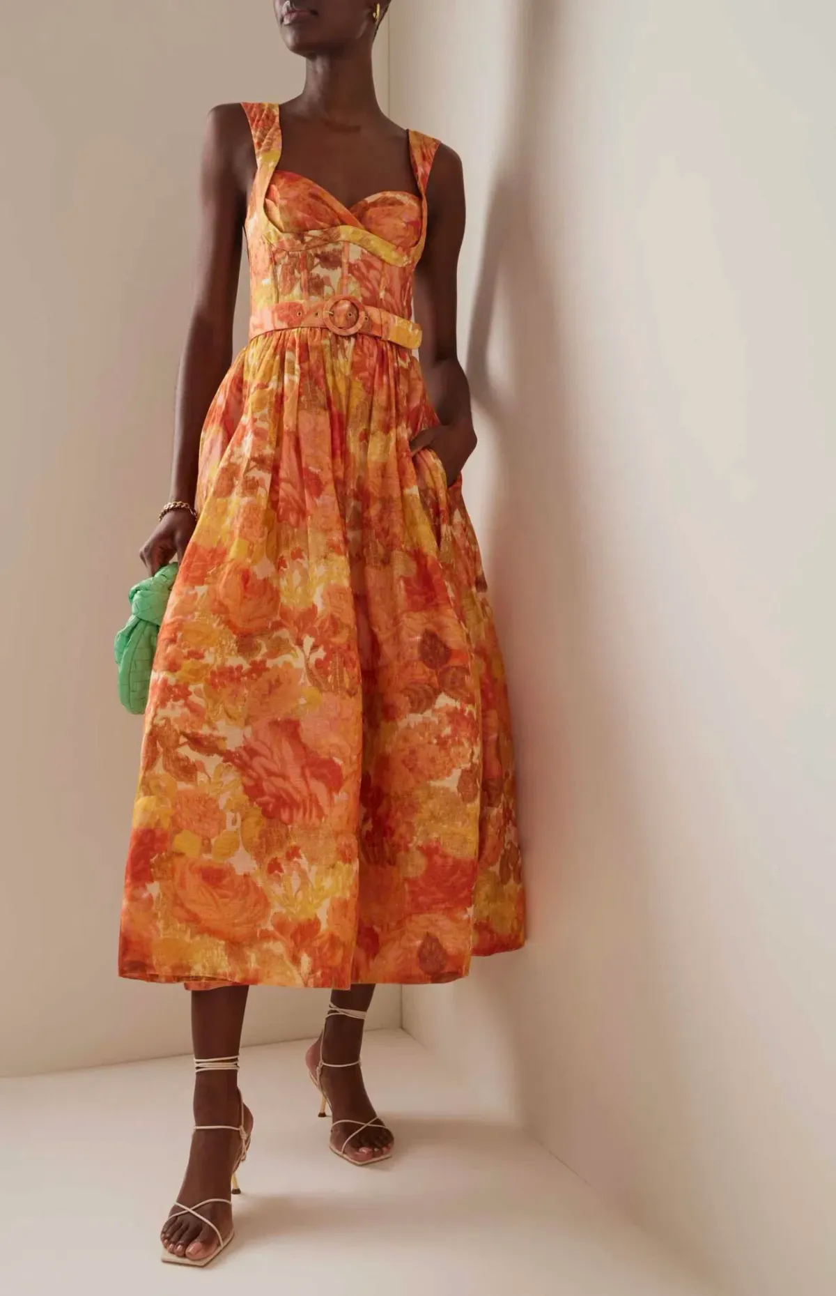 Zimmermann The High Tide Picnic Dress in Citrus Ikat Floral Size 1/Au 10  - Image 1