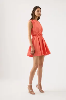 Aje Holly Cut Out Mini Dress Coral Size 12 for rent on The Volte - image 2