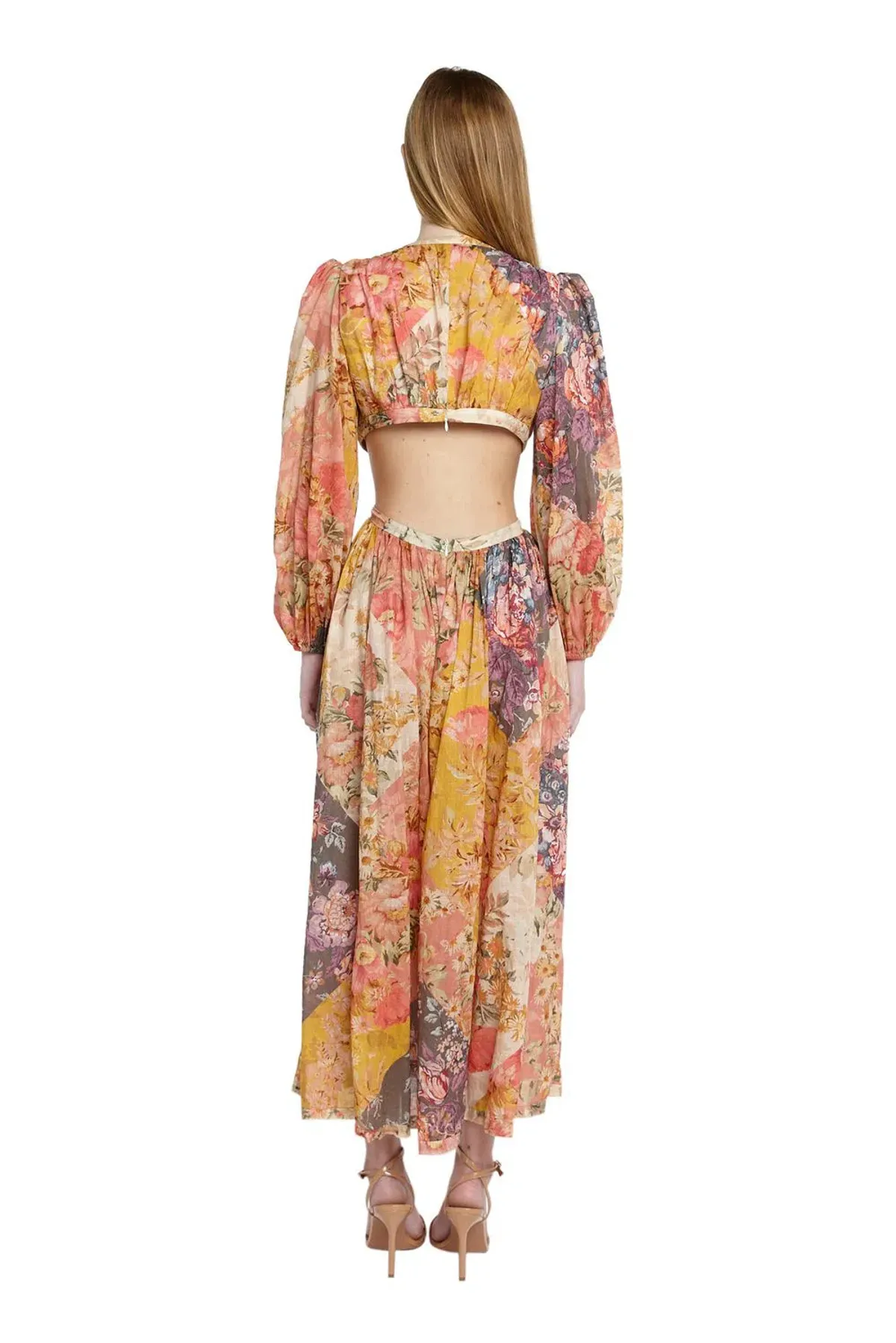 Zimmermann Pattie Patchwork Long Dress Patch Floral Size 1 /Au 10  - Image 3