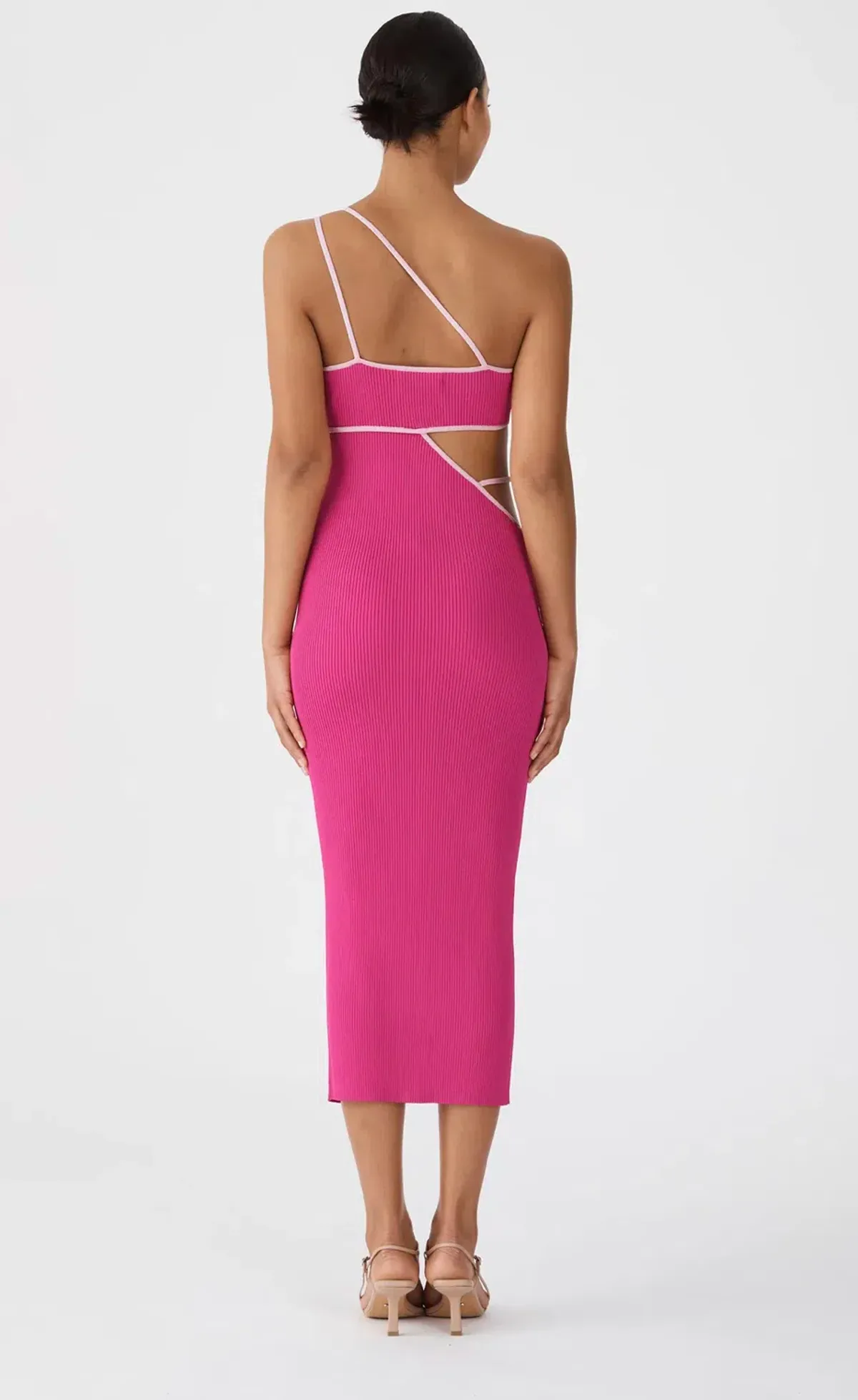 San Sloane Nathalya Midi Dress Pink Size Small/Au 8  - Image 3