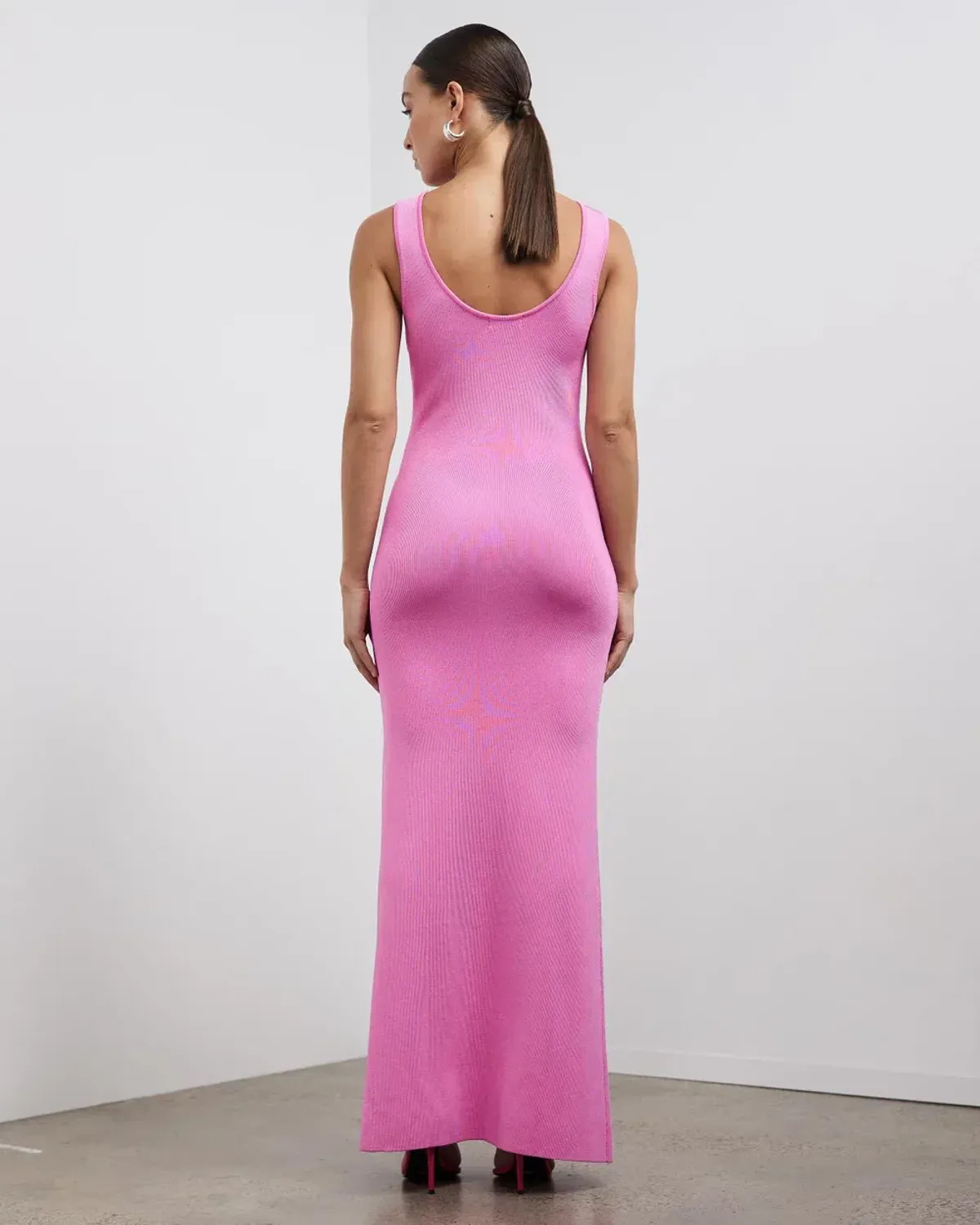 Auteur Studio Charlotte Slit Knit Dress Candy Pink Size XXS/AU 6 - Image 3