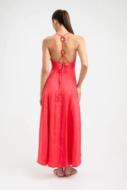 Kookai Tahiti Ring Back Dress In Candy Red Size 8 for rent on The Volte - image 2