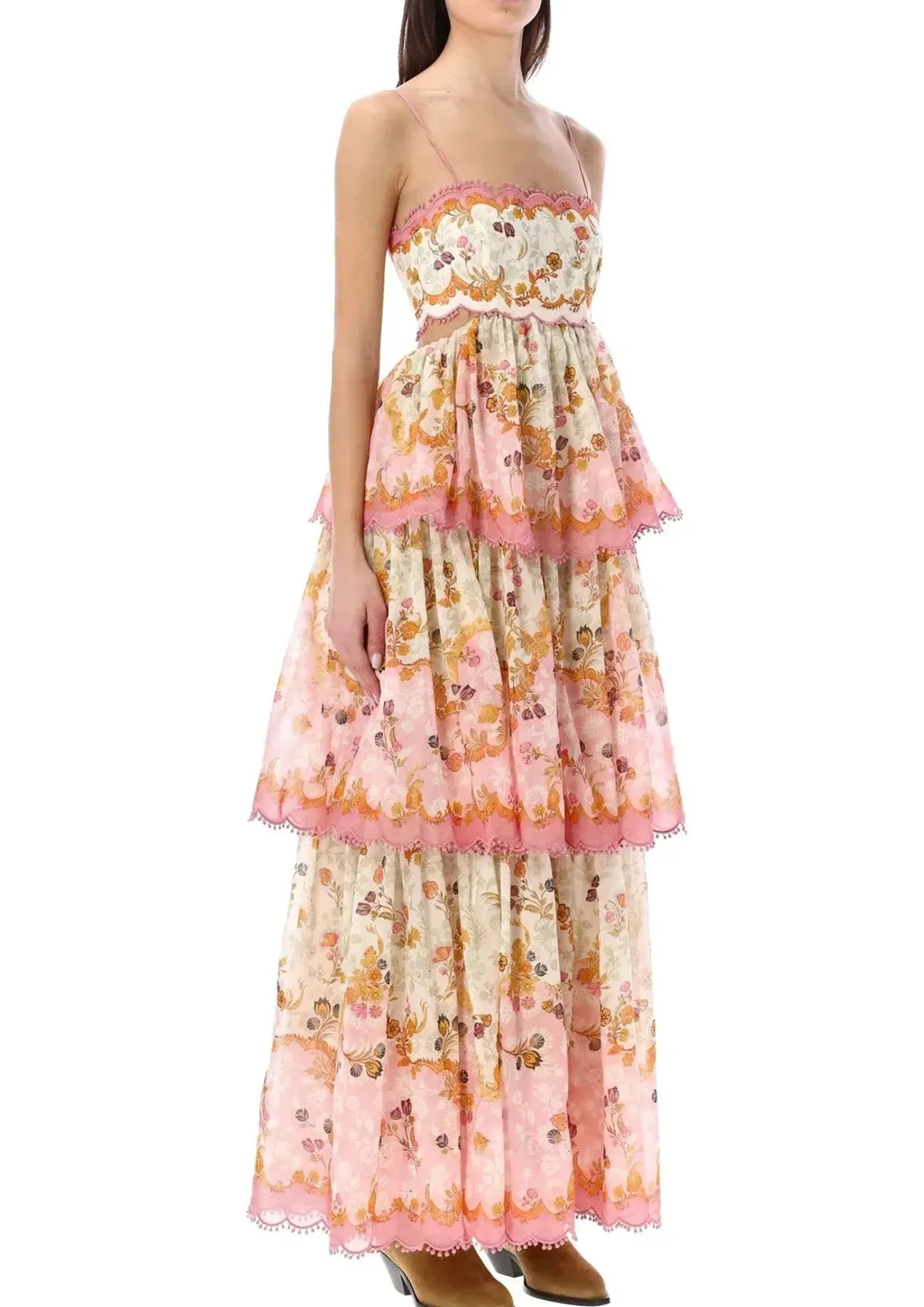 Zimmermann Laurel Frill Midi Dress Floral Size 1 / Au 10 - Image 3