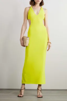 Dion Lee V-neck Rope Dress Acid Yellow Size 6 for rent on The Volte - image 1