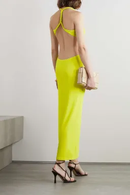 Dion Lee V-neck Rope Dress Acid Yellow Size 6 for rent on The Volte - image 2
