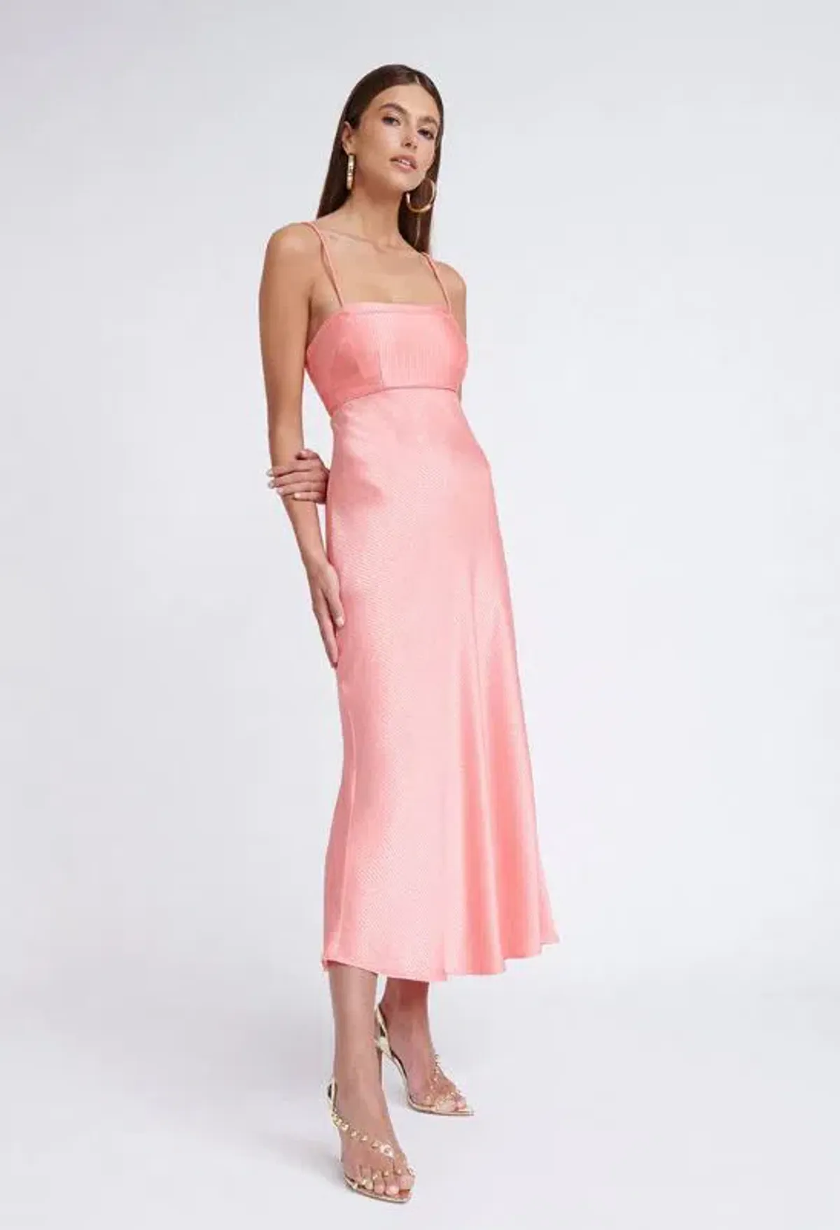 By Johnny Lisette Midi Dress in Watermelon Size 8 / S - Image 6