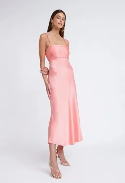 By Johnny Lisette Midi Dress in Watermelon Size 8 / S for rent on The Volte - image 6