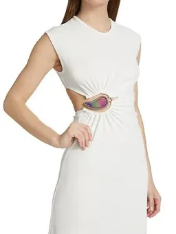 Christopher Esber Ruched Moodstone Tank Dress in White Size 8 / S for rent on The Volte - image 2