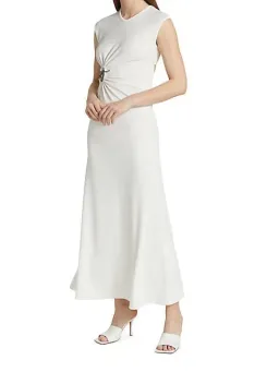 Christopher Esber Ruched Moodstone Tank Dress in White Size 8 / S for rent on The Volte - image 5