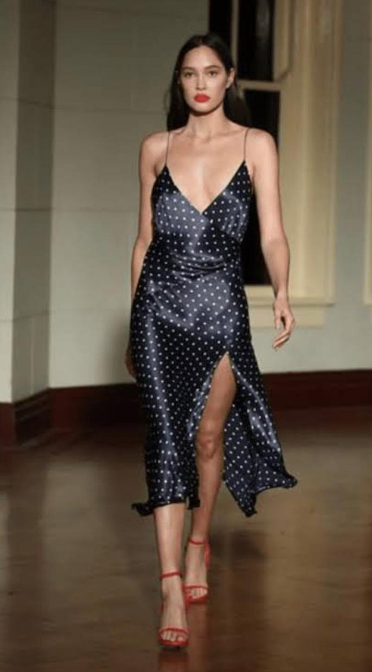 BEC AND BRIDGE BONJOUR POLKADOTT NAVY DRESS SIZE 8 - Image 2