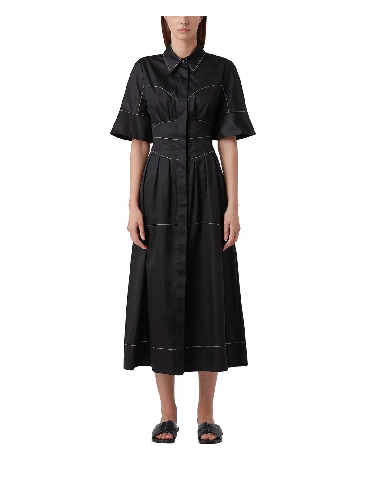 Camilla and Marc Rubin Contrast Stitch Dress Black Size 6 - Image 1