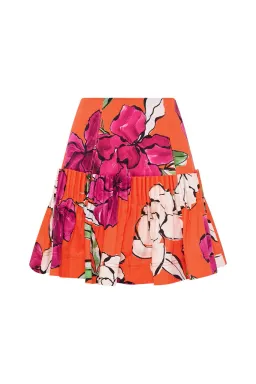 Aje Niki Vivid Camellia Pleated Mini Skirt Floral Size S / AU 8 for rent on The Volte - image 5