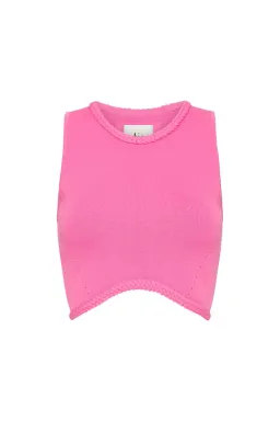 Aje Elm Braided Knit Tank Top Pink Size L / Au 12 for rent on The Volte - image 6