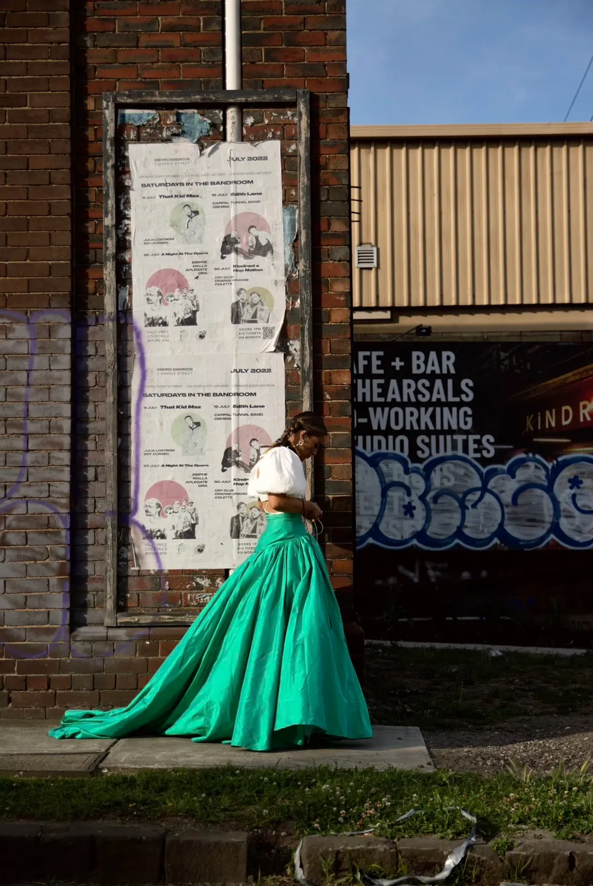 Christopher John Rogers Silk Taffeta Maxi Skirt Green Size 8 - Image 4