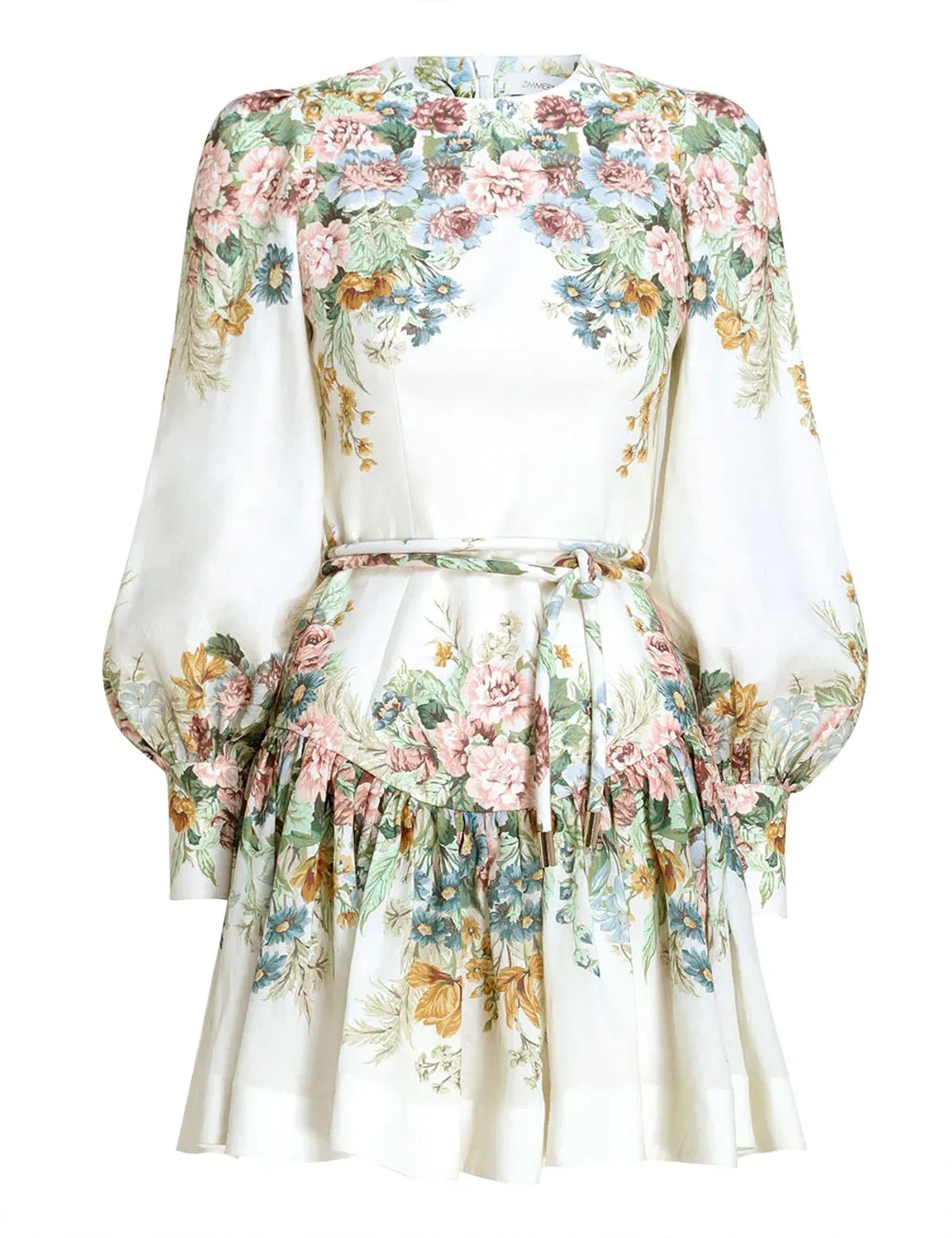 Zimmermann Wavelength Bell Sleeve Mini Dress Floral Size 0 / Au 8 - Image 2