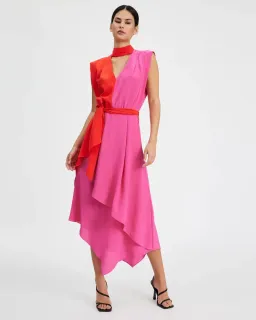 Sass & Bide Love Bird Midi Dress Pink and Red Size 10 for rent on The Volte - image 1