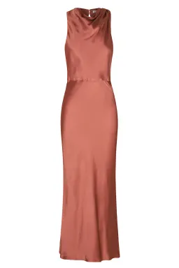 Shona Joy La Lune High Neck Midi Dress Terracotta Red Size AU 10 for rent on The Volte - image 3