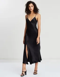 Bec & Bridge Gabrielle V Midi Dress Black Size AU 12 for rent on The Volte - image 1