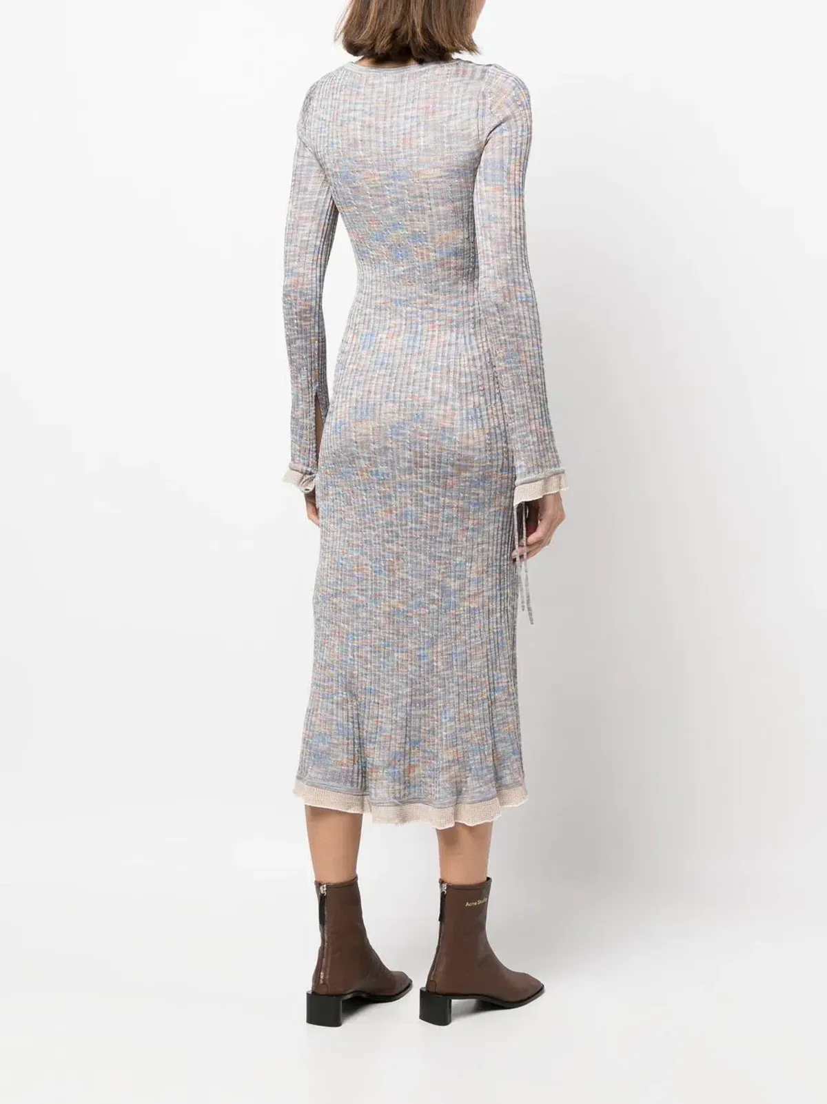 Acne Studios Kadley Cable Knit Midi Dress Grey Size XS / AU 6 - Image 5