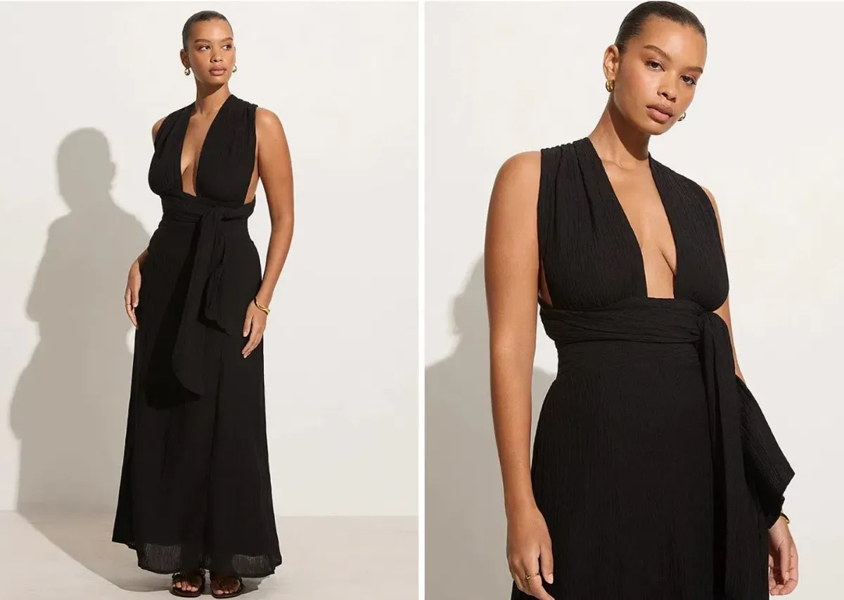 Faithfull The Brand Tropiques Maxi Dress Black Size 12 - Image 2