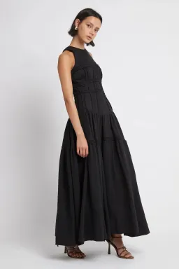 Aje Tidal Corset Midi Dress Black Size AU 6 for rent on The Volte - image 2
