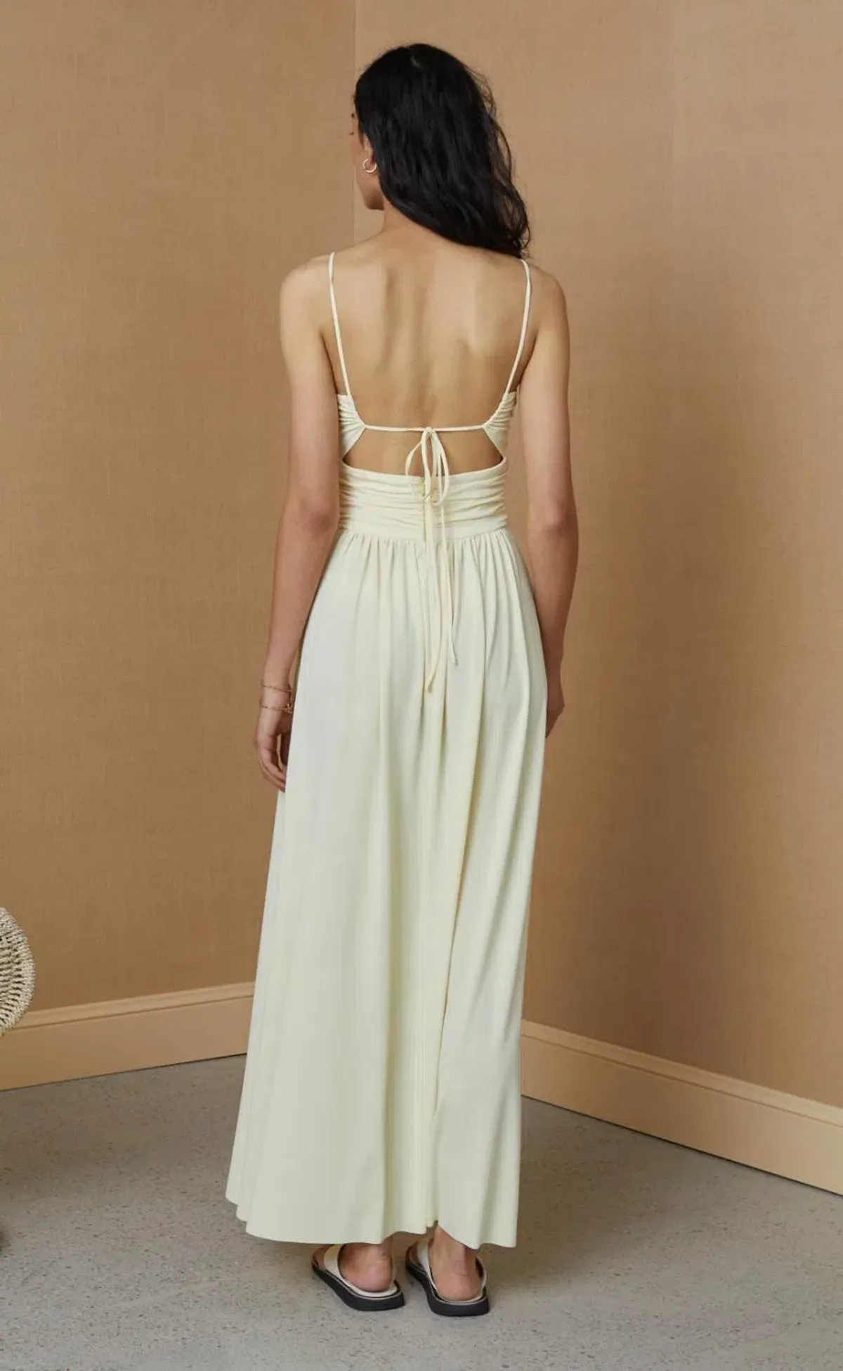 Bec & Bridge Isla Halter Dress Butter Yellow Size AU 10 - Image 3