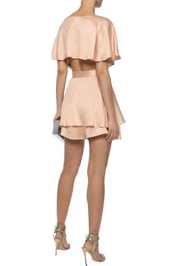 Zimmermann Silk Wrap Playsuit Peach Blush Size 6 for rent on The Volte - image 2