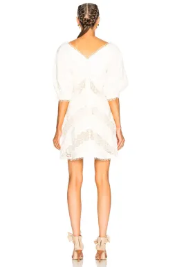Zimmermann Painted Heart Chevron MIni Dress Ivory Size 6 for rent on The Volte - image 2