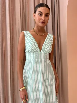 Aston Studio Betty Stripe Dress Green Size AU 10 for rent on The Volte - image 3