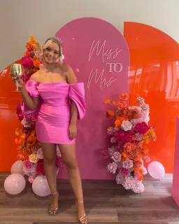 Solace London Elina Mini Dress Pink Size AU 10 for rent on The Volte - image 4