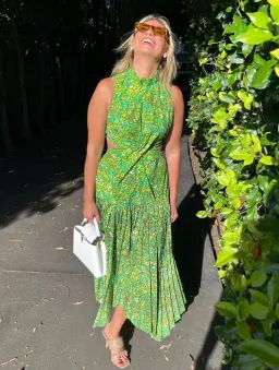 Alemais Phyllis Twist Dress Green Size AU 12 for rent on The Volte - image 5