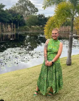 Alemais Phyllis Twist Dress Green Size AU 12 for rent on The Volte - image 8