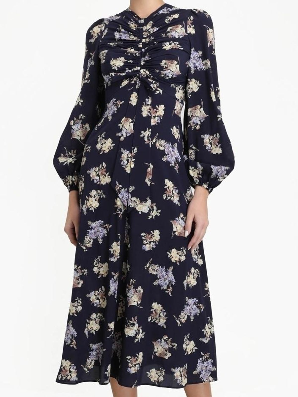 Zimmermann Sabotage Silk Rouched Midi Dress Ditsy Floral Size 8 - Image 2
