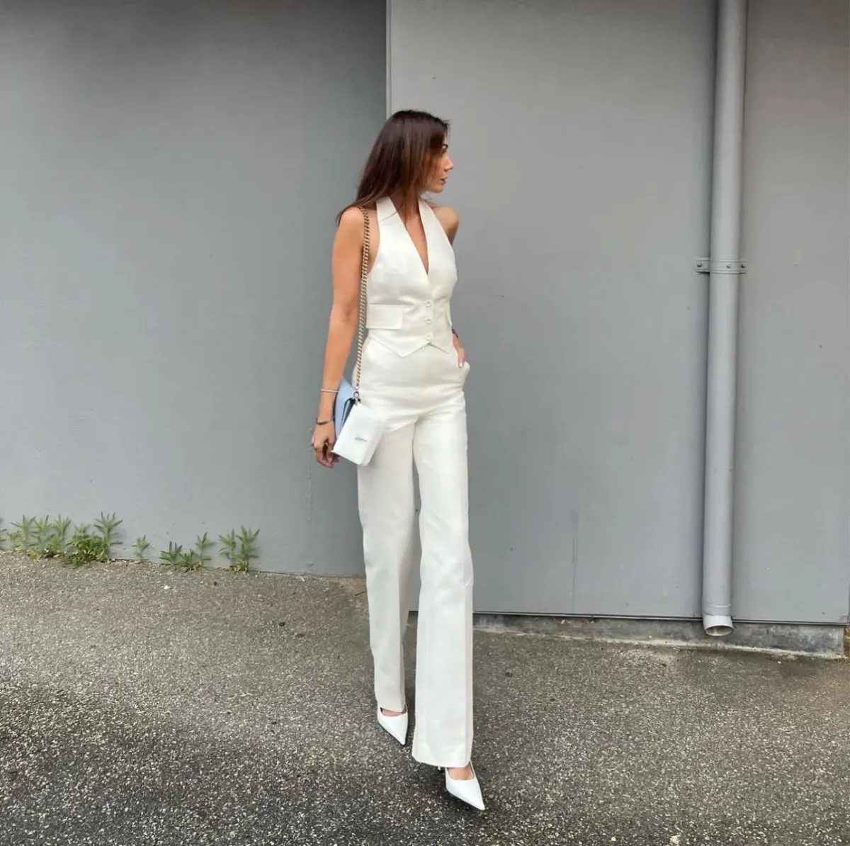 Scanlan Theodore Double Cotton Waistcoat and Trousers Set Alabaster Size 8  - Image 4