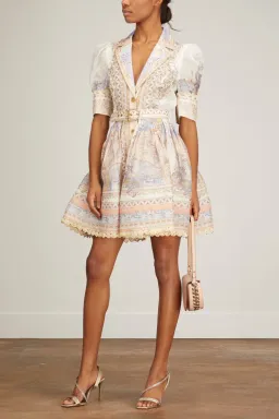 Zimmermann High Tide Mini Shirt Dress Odyssey Print Size 0 / Au 8 for rent on The Volte - image 1