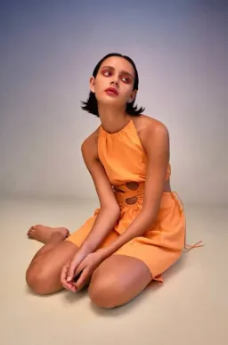 Sir the Label Coppola Mini Dress Papaya Casbah Size 8 for rent on The Volte - image 3