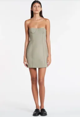 Sir the Label Adrien Structured Mini Dress Sage Green  Size 0 / Au 6  for rent on The Volte - image 2