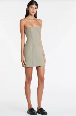 Sir the Label Adrien Structured Mini Dress Sage Green  Size 0 / Au 6  for rent on The Volte - image 1