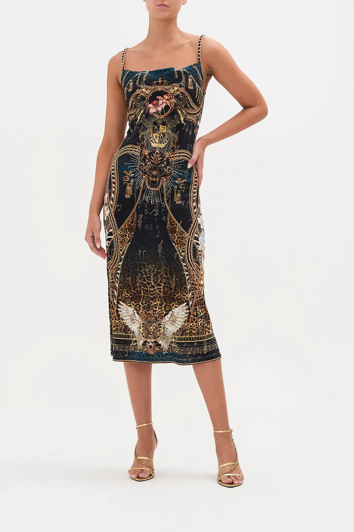 Camilla x Robbie Williams Rockstar Royalty Long Bias Slip Dress Multi Size XL / Au 16 - Image 1