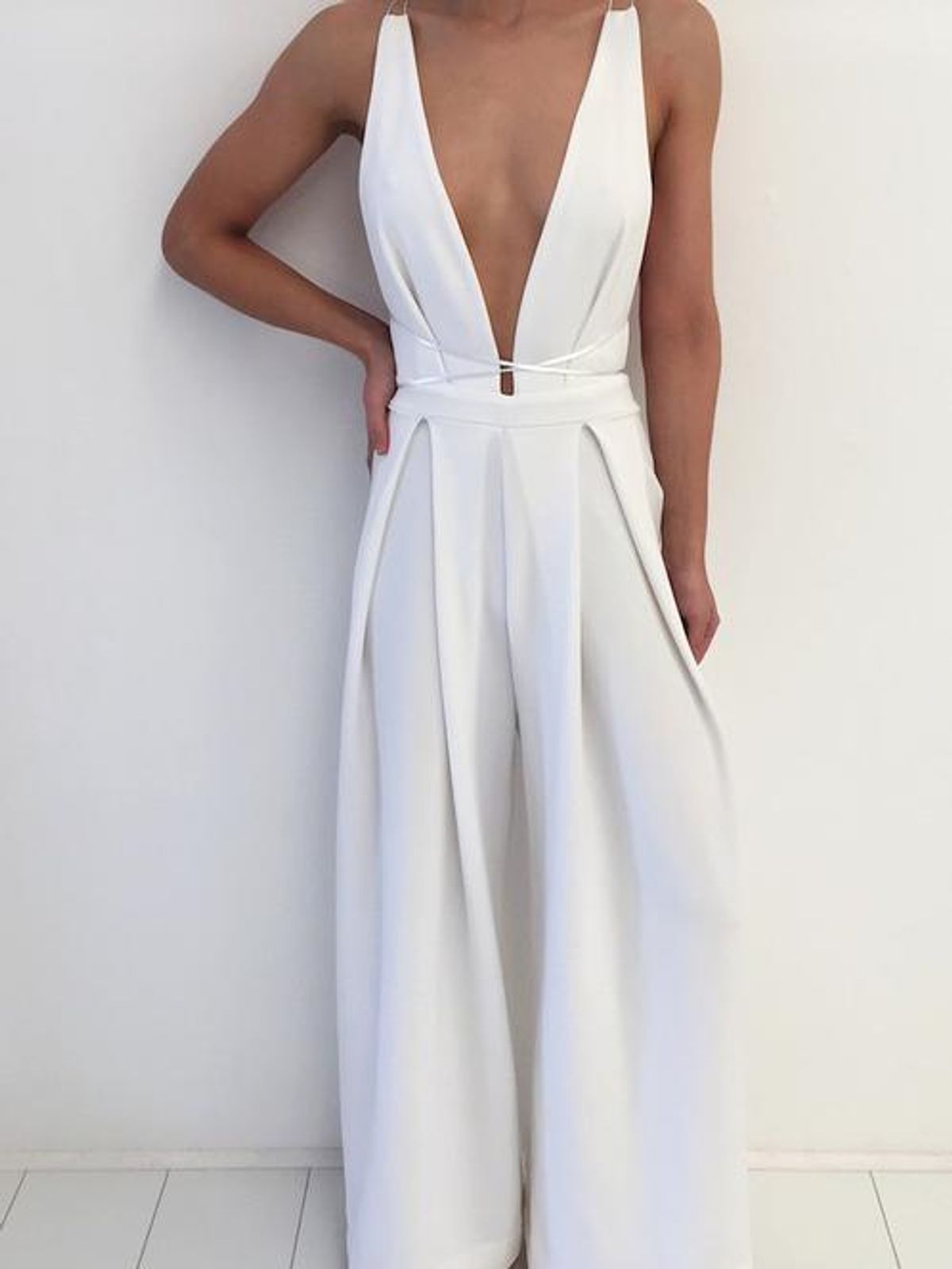 Natalie Rolt Khloe White Jumpsuit Size 6 - Image 1