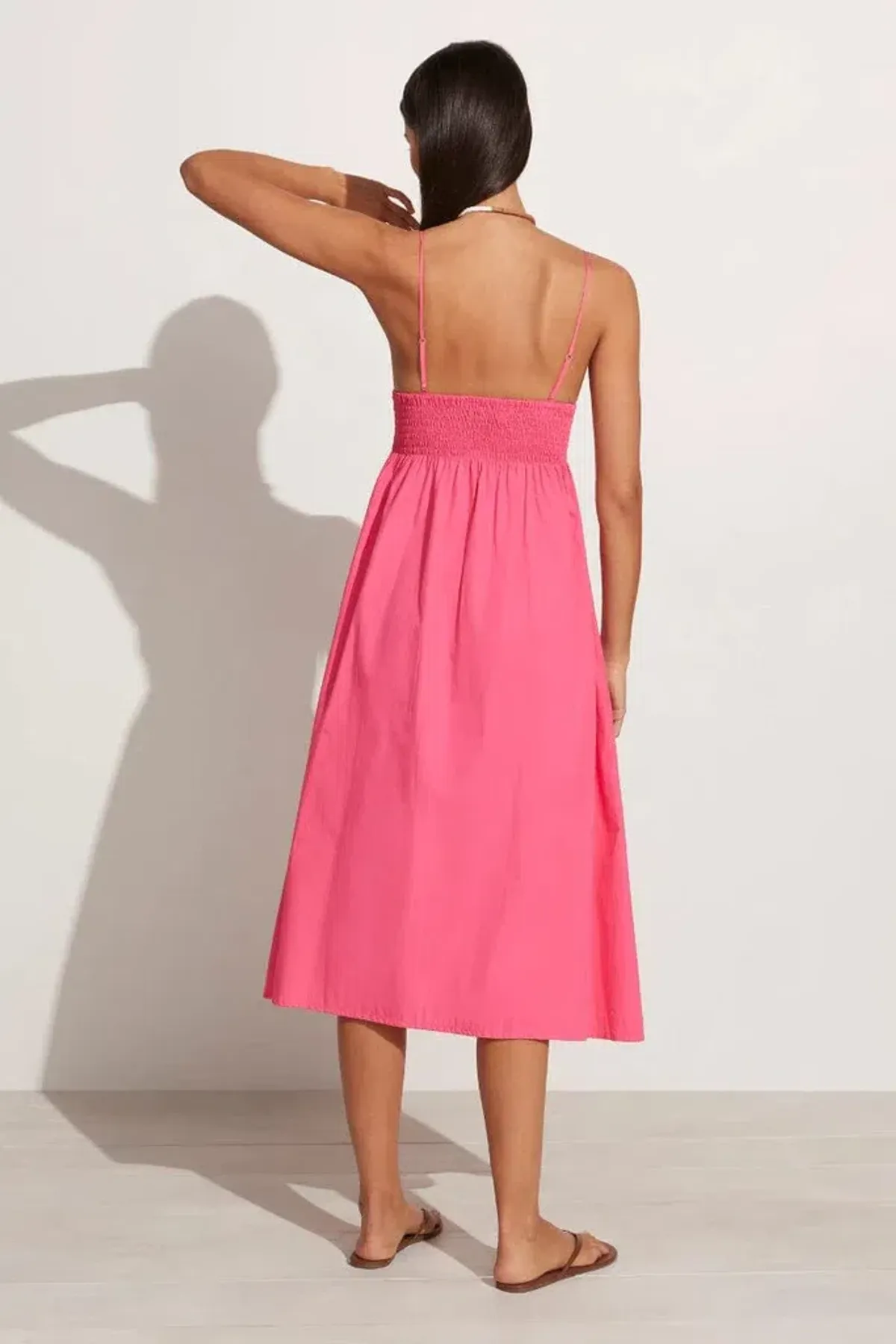 Faithfull the Brand Bryssa Midi Dress Pink Size 8  - Image 3