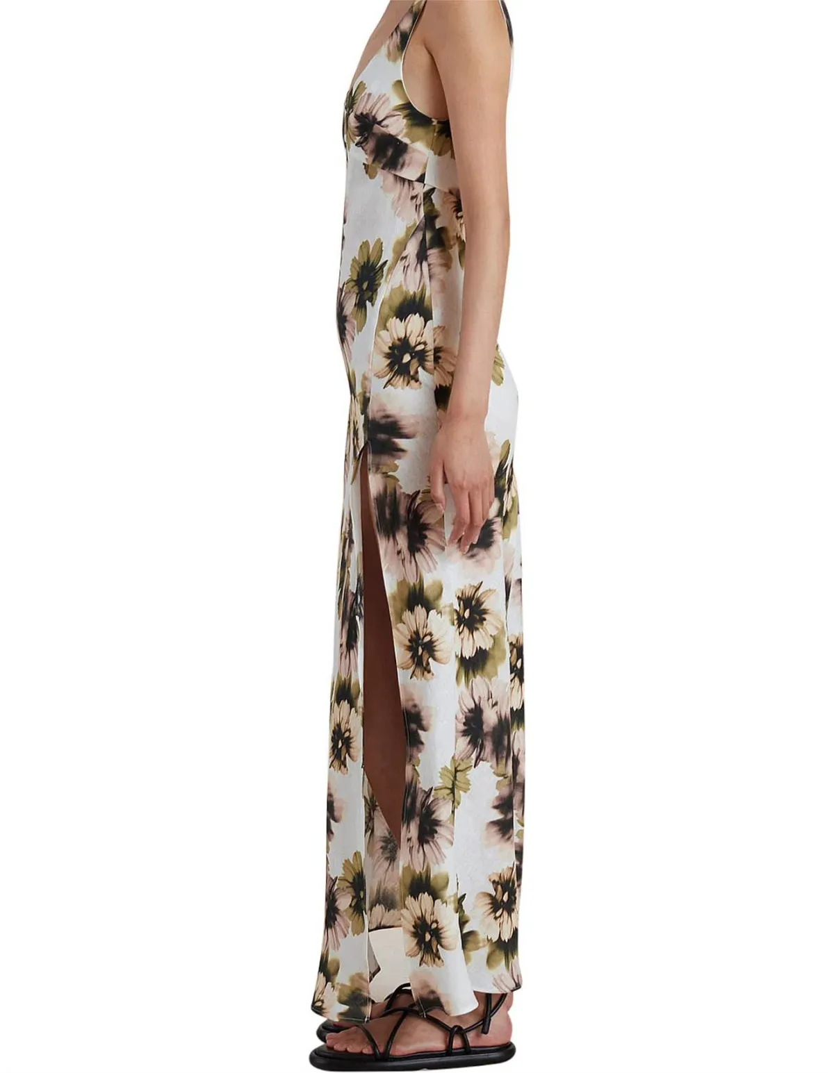 Bec & Bridge Bloom Bias Cut With High Split Linen Maxi Dress Floral Size 12 / L - Image 2