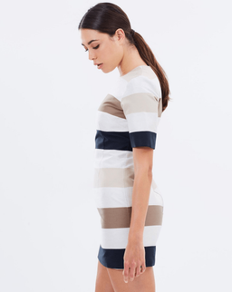 By Johnny Muted Stripe Tee Mini Dress Print Size 10 for rent on The Volte - image 4