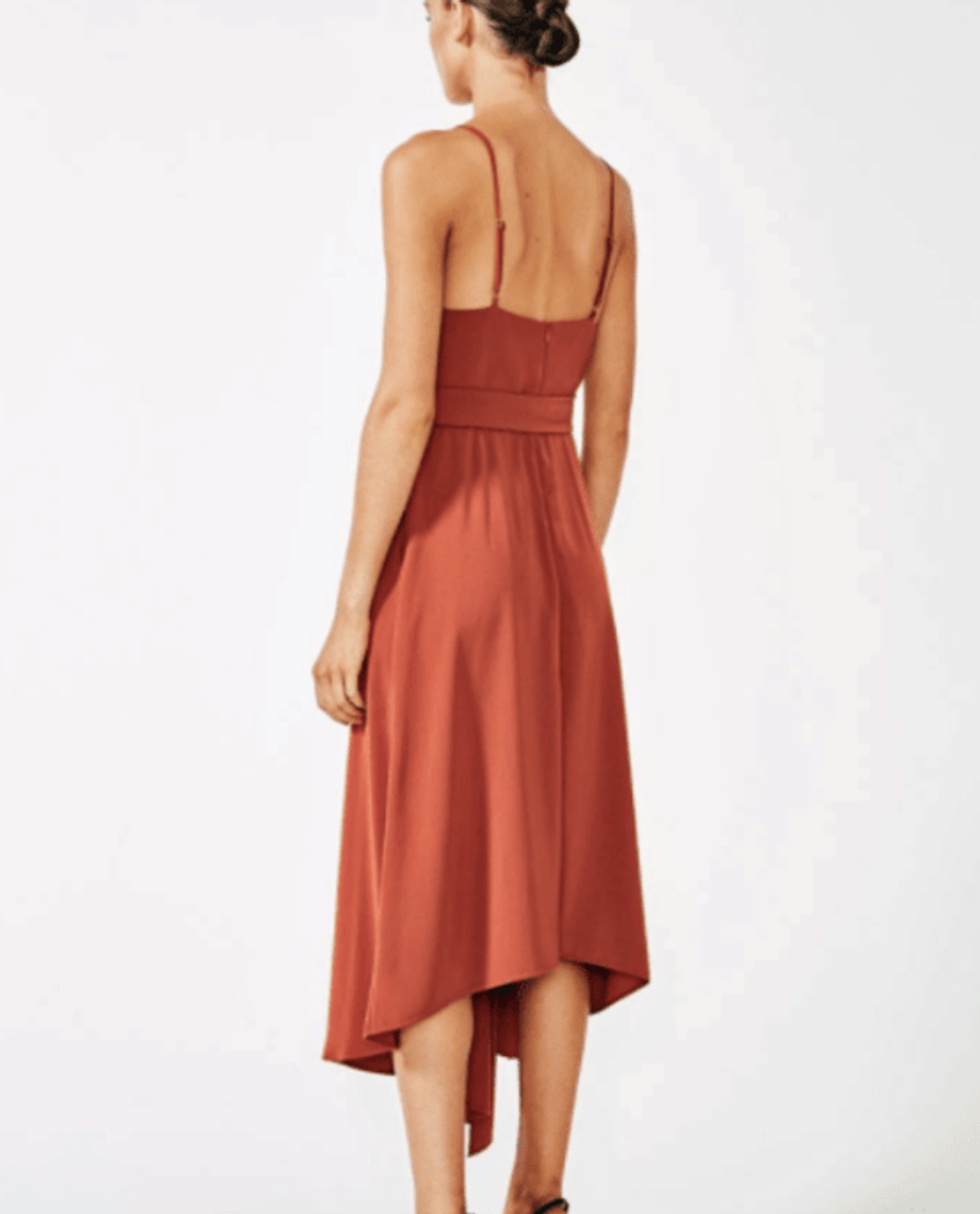 SHONA JOY Voltaire Cocktail Dress | Colour: Rust - Image 4