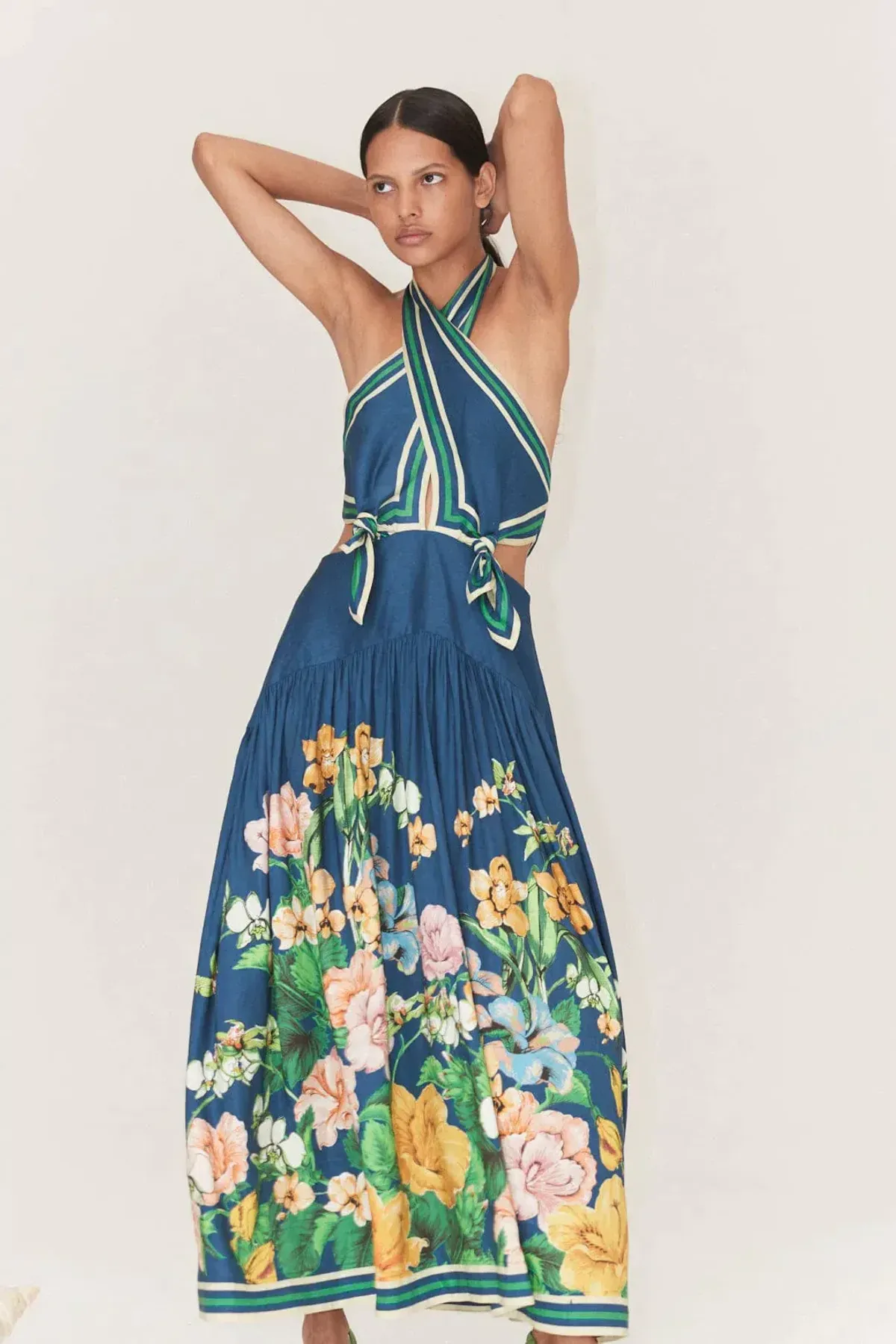 Alemais - Lyla Halter Midi Dress Blue - Size 10 - Image 4