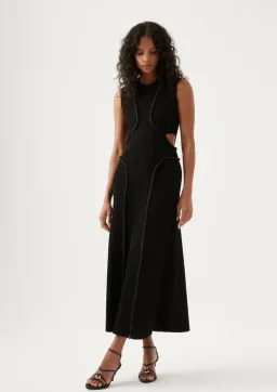 Aje Arp Cut Out Knit Midi Dress Black Size AU 12 for rent on The Volte - image 1