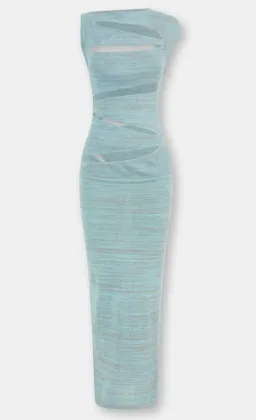 Christopher Esber Slashed Knit Mini Dress Blue Size AU 6 for rent on The Volte - image 4