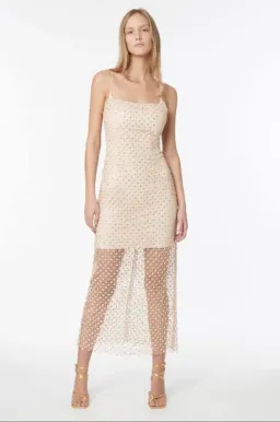 Manning Cartell Crochet Sequin Slip Dress in Buff Nude Size 12 for rent on The Volte - image 1